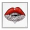 Stupell Industries Red Glam Lips with Gemstones Framed Giclee Art